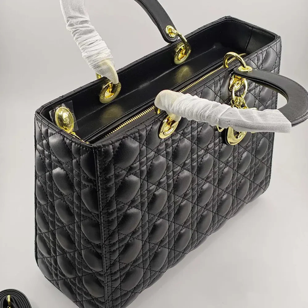 Dior Large Lady Dior Bag Black Cannage Lambskin for Women