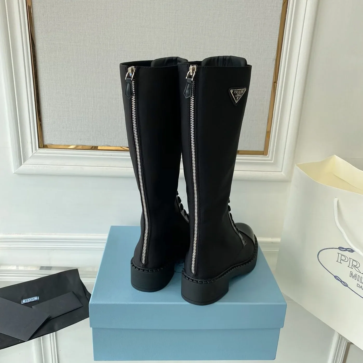 Prada Brushed And Re in Nylon Boots Black Prada Brushed And Re in Nylon Boots Black