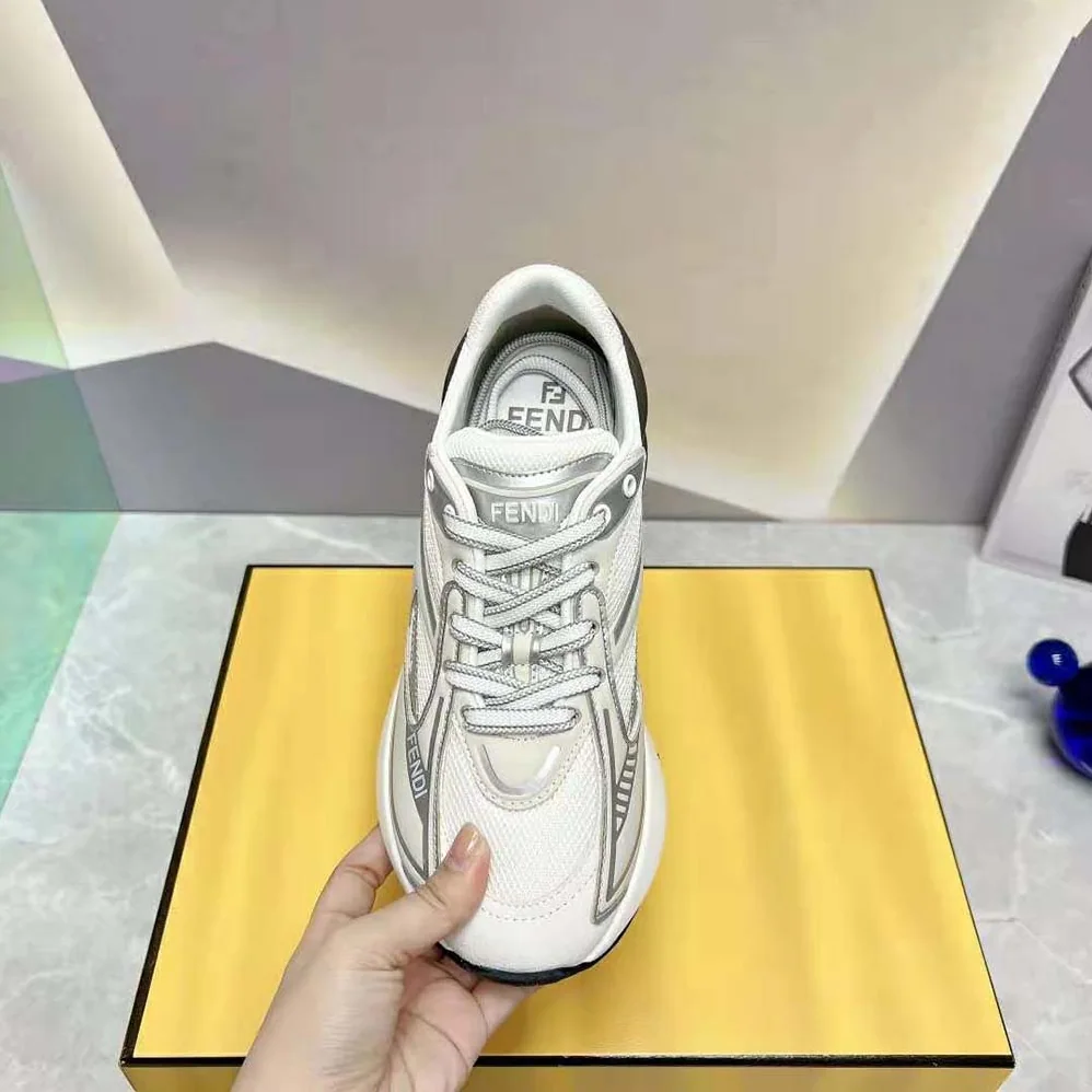 Fendi First 1 Gray Fabric Trainers for Women