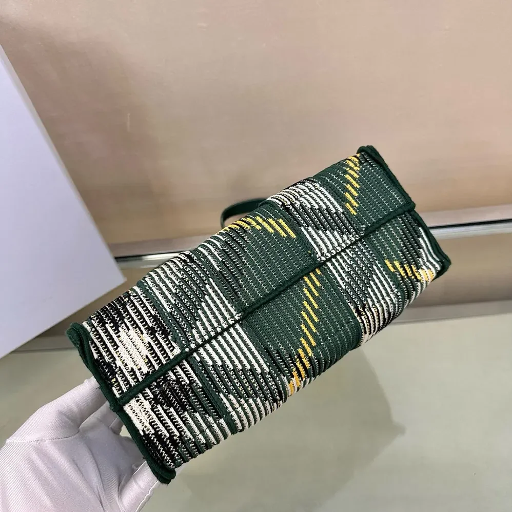 Burberry Mini Check Knitted Tote for Women in Green Burberry Mini Check Knitted Tote for Women in Green