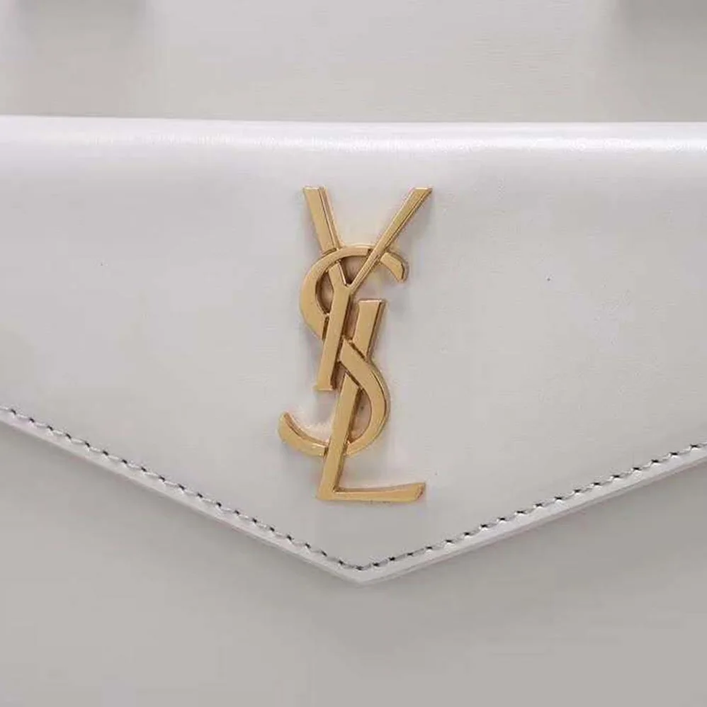 Saint Laurent YSL Uptown Small Tote Shiny Smooth for Women in White Saint Laurent YSL Uptown Small Tote Shiny Smooth for Women in White