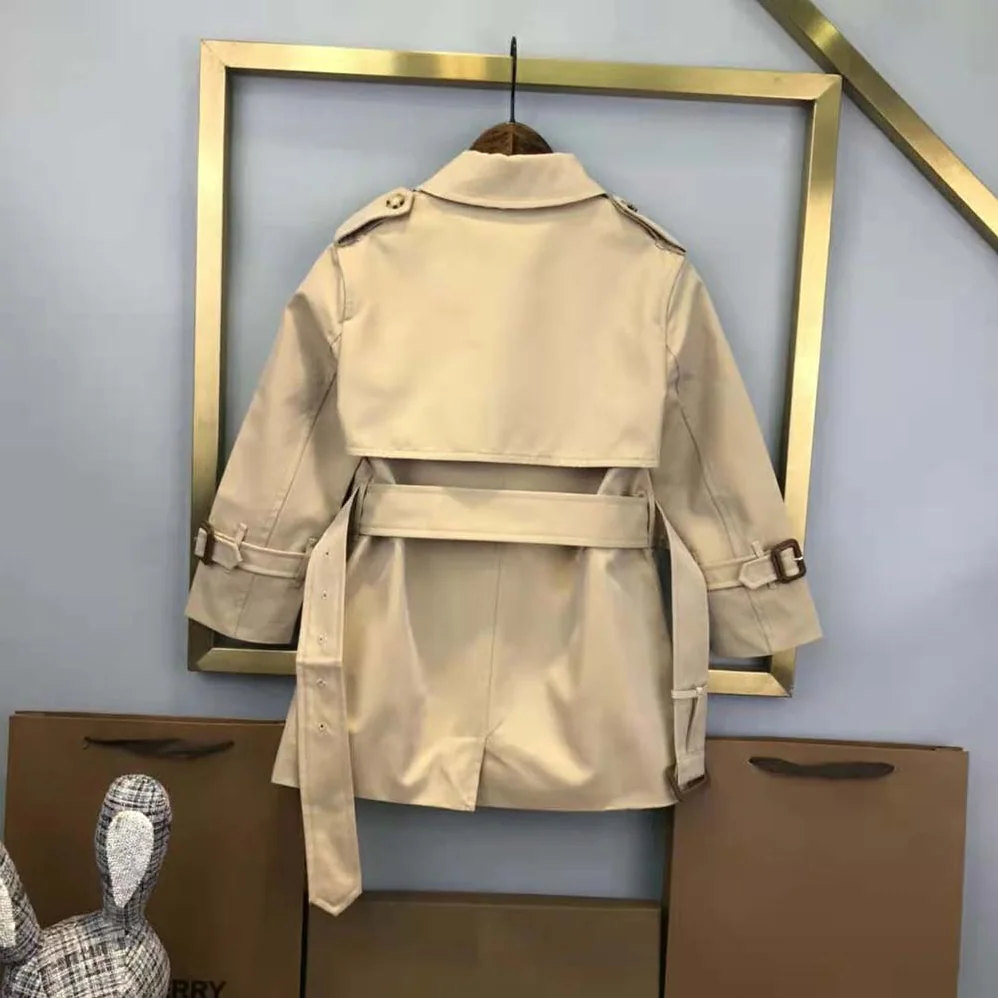 Burberry Kids' Cotton Gabardine Trench Coat in Beige