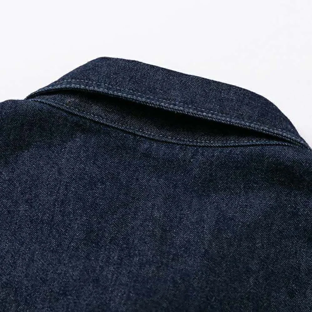 Dior Overshirt Navy Blue Flocked Technical Cotton Denim for Men Dior Overshirt Navy Blue Flocked Technical Cotton Denim for Men