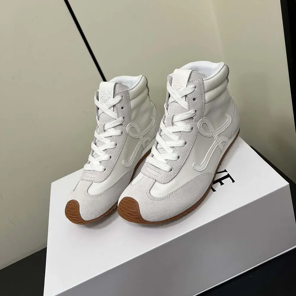 Loewe Ballet Runner 2.0 High-top in Nylon and Calfskin for Unisex in White