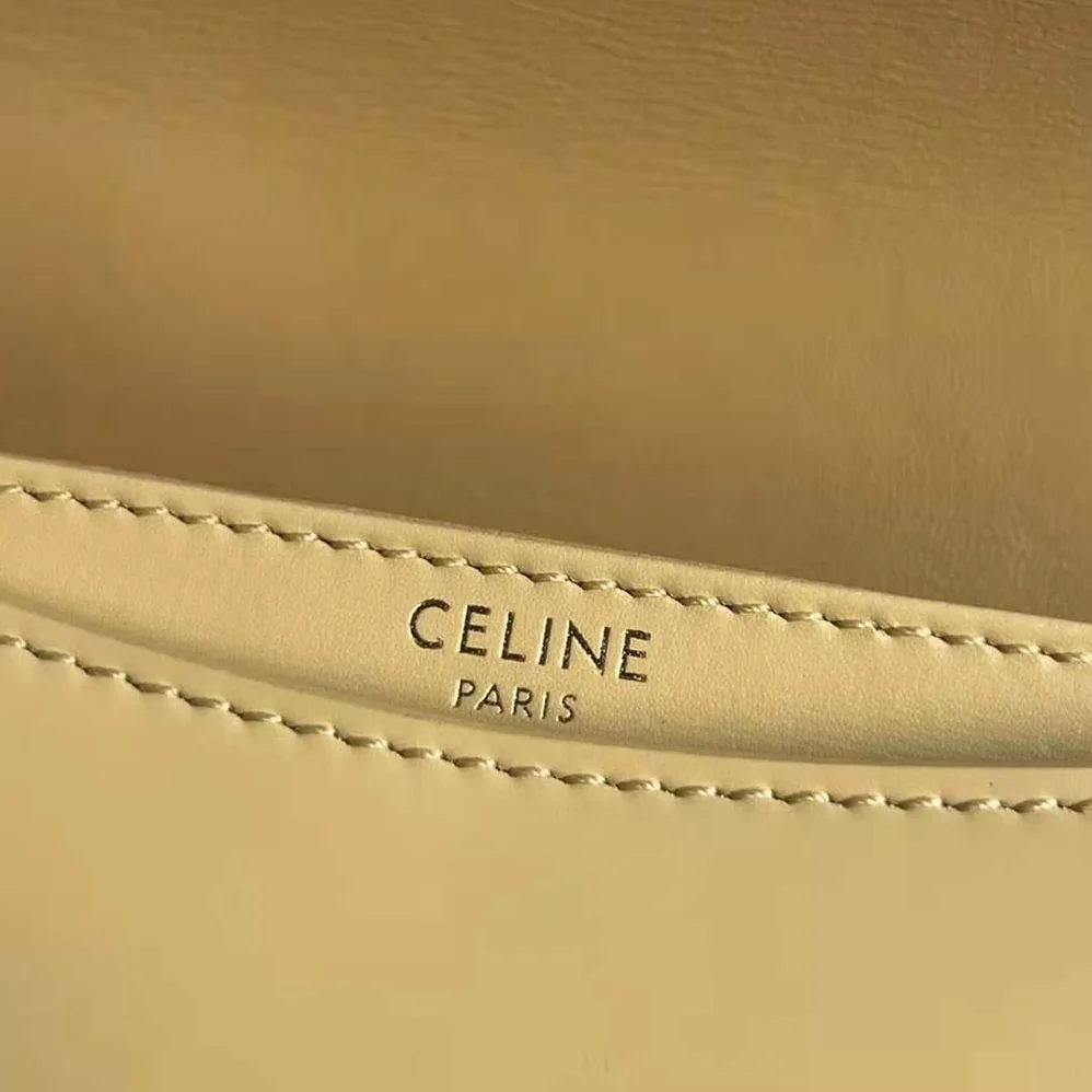 Celine Mini Besace Triomphe in Shiny Calfskin for Women in Yellow Celine Mini Besace Triomphe in Shiny Calfskin for Women in Yellow