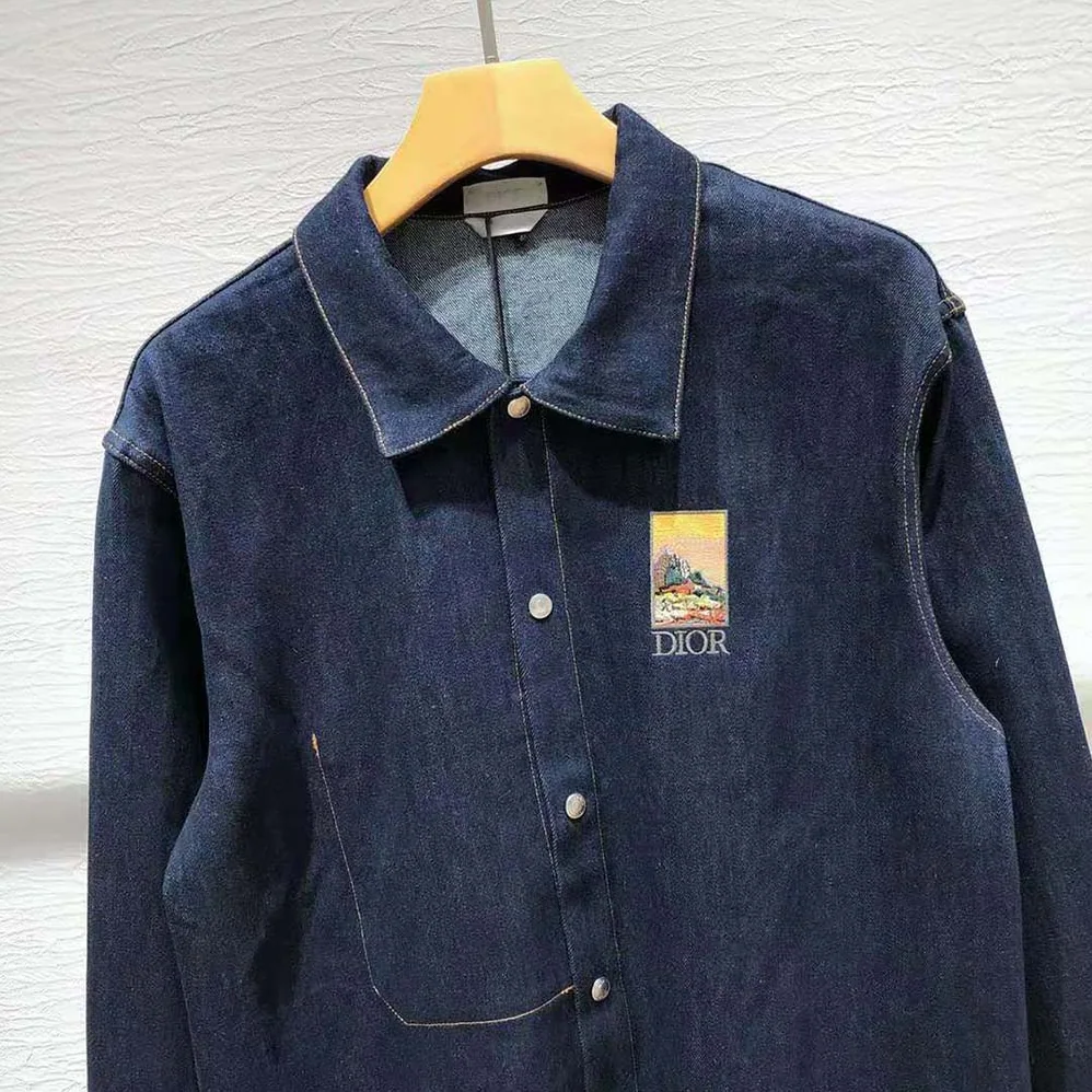 Dior Dior and Jack Kerouac Overshirt Blue Cotton Denim for Men Dior Dior and Jack Kerouac Overshirt Blue Cotton Denim for Men