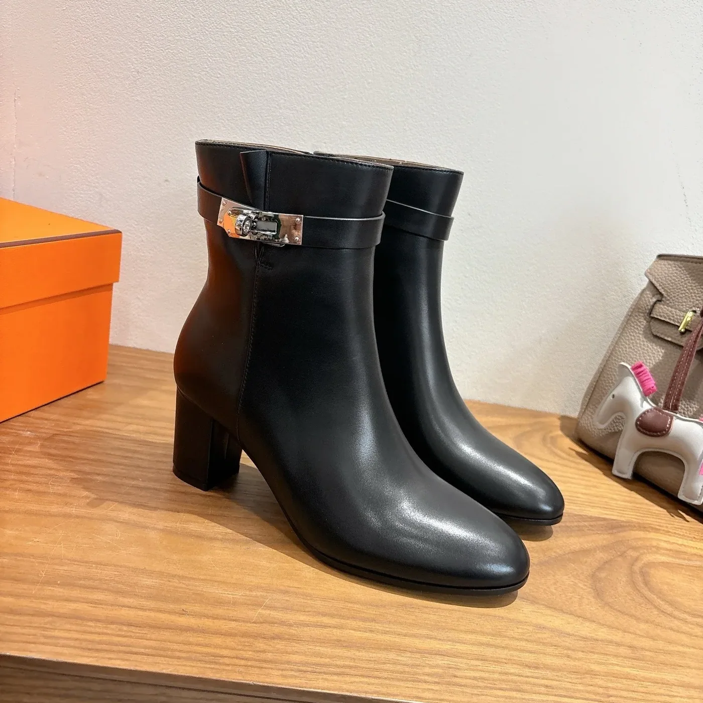 Hermes Saint Germain Ankle Boots Noir