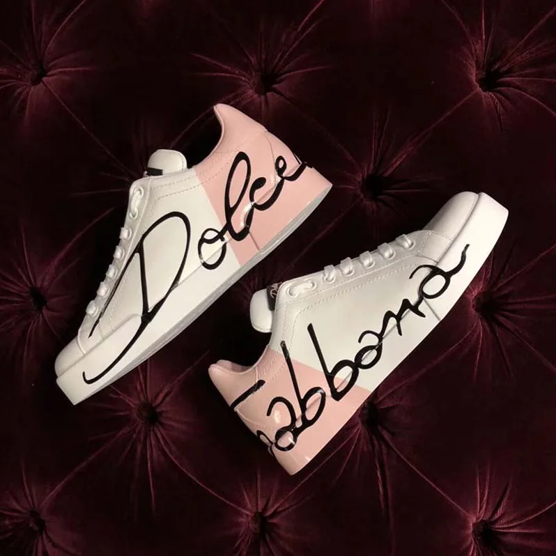 Dolce Gabbana D&G Shoes Zapatillas Portofino De Piel for Women in Pink
