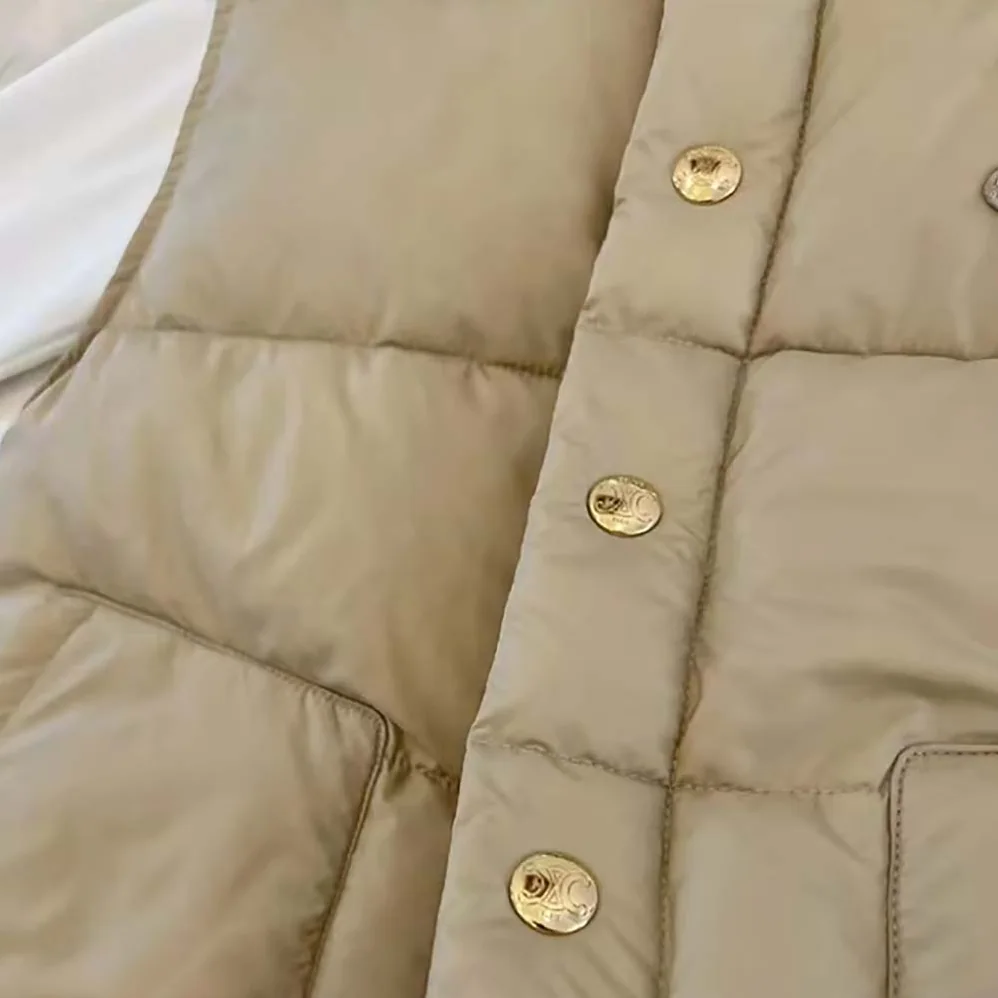 Celine Quilted Blouson Jacket in Lightweight Nylon for Women in Beige Celine Quilted Blouson Jacket in Lightweight Nylon for Women in Beige