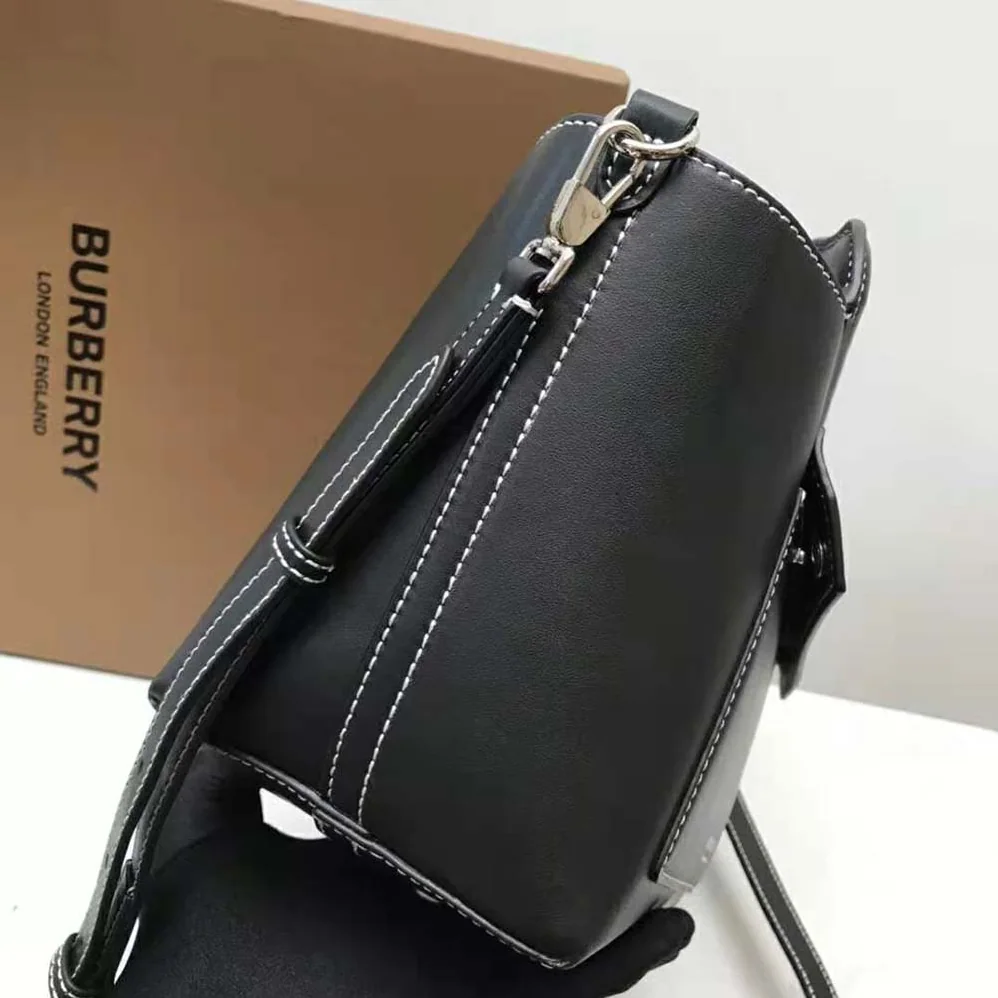 Burberry Mini Leather Soft Pocket Tote for Women in Black