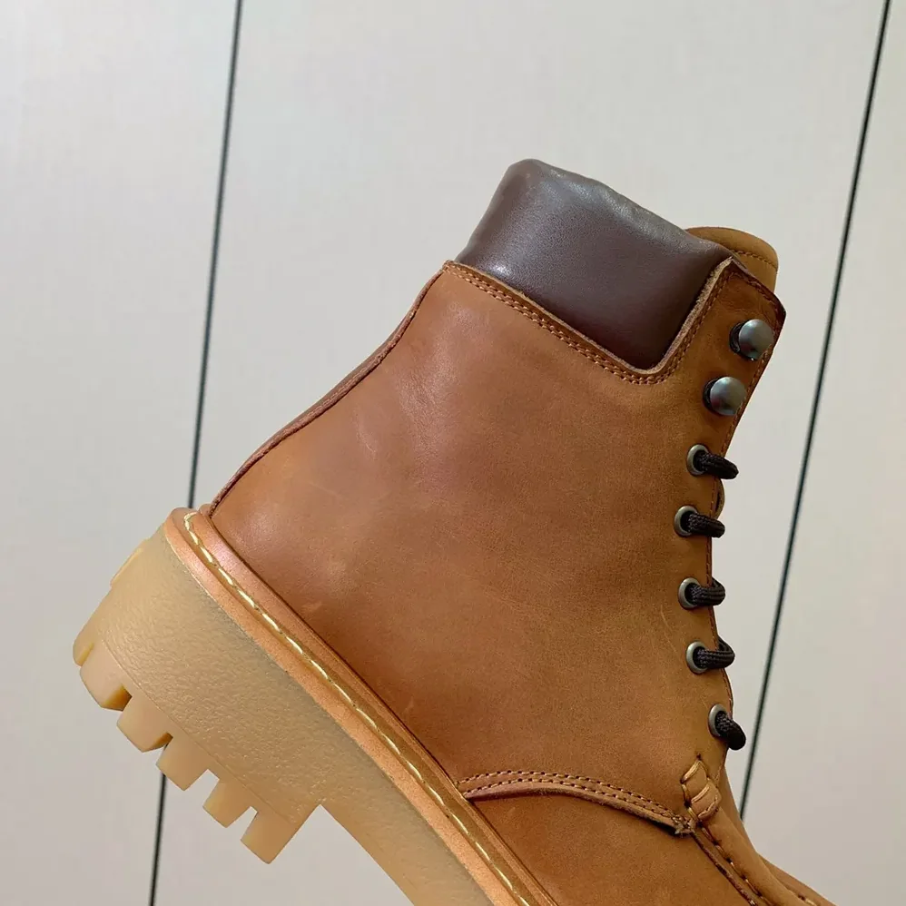 Prada Leather Lace-up Boots for Unisex in Brown Prada Leather Lace-up Boots for Unisex in Brown