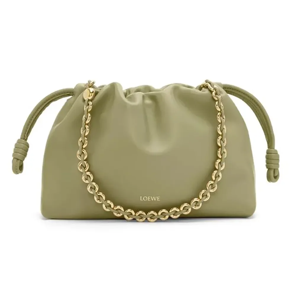 Loewe Medium Flamenco Purse in Mellow Nappa Lambskin for Unisex in Eucalyptus Green Loewe Medium Flamenco Purse in Mellow Nappa Lambskin for Unisex in Eucalyptus Green