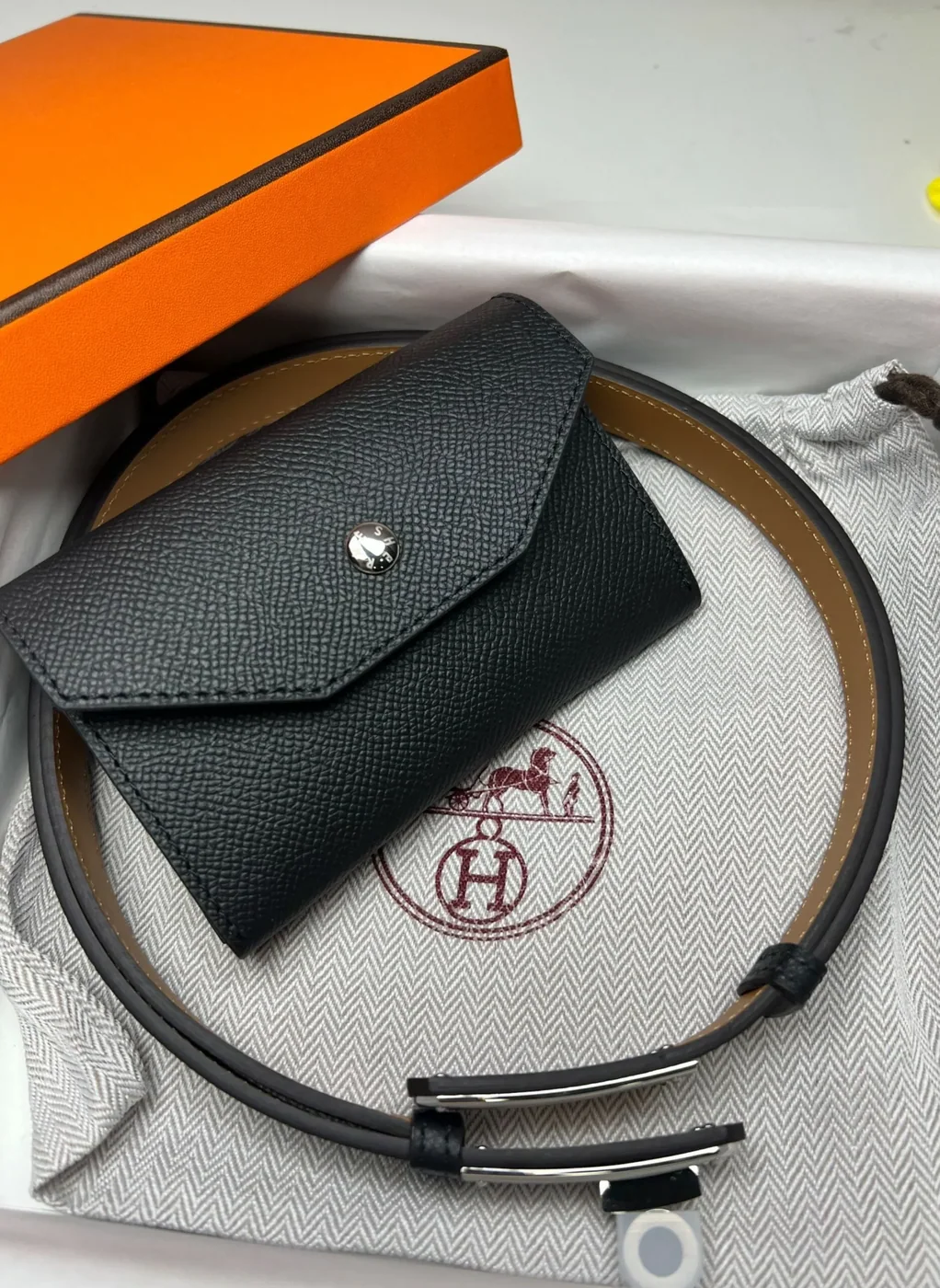 Hermes Kelly Pocket 18 Belt Noir