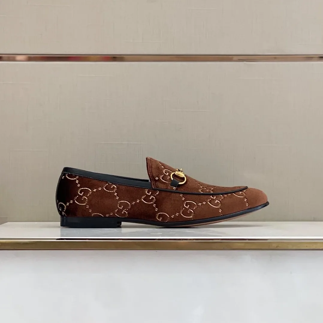 Gucci Jordan GG Velvet Loafer Brown Gucci Jordan GG Velvet Loafer Brown