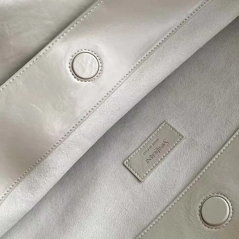 Saint Laurent YSL Hortense Hobo In Shiny Leather White for Women Saint Laurent YSL Hortense Hobo In Shiny Leather White for Women