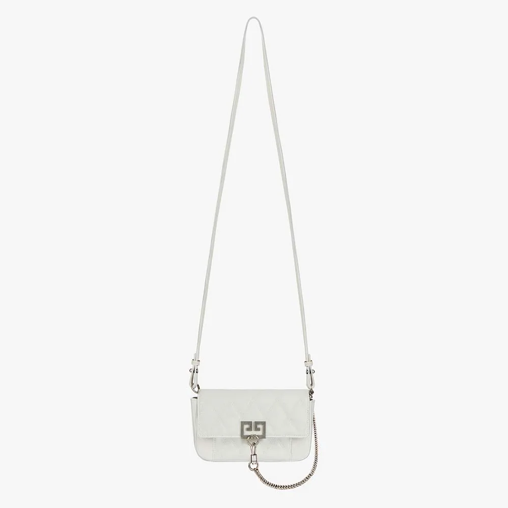 Givenchy Mini Pocket Bag in Diamond Quilted Leather for Women in White Givenchy Mini Pocket Bag in Diamond Quilted Leather for Women in White