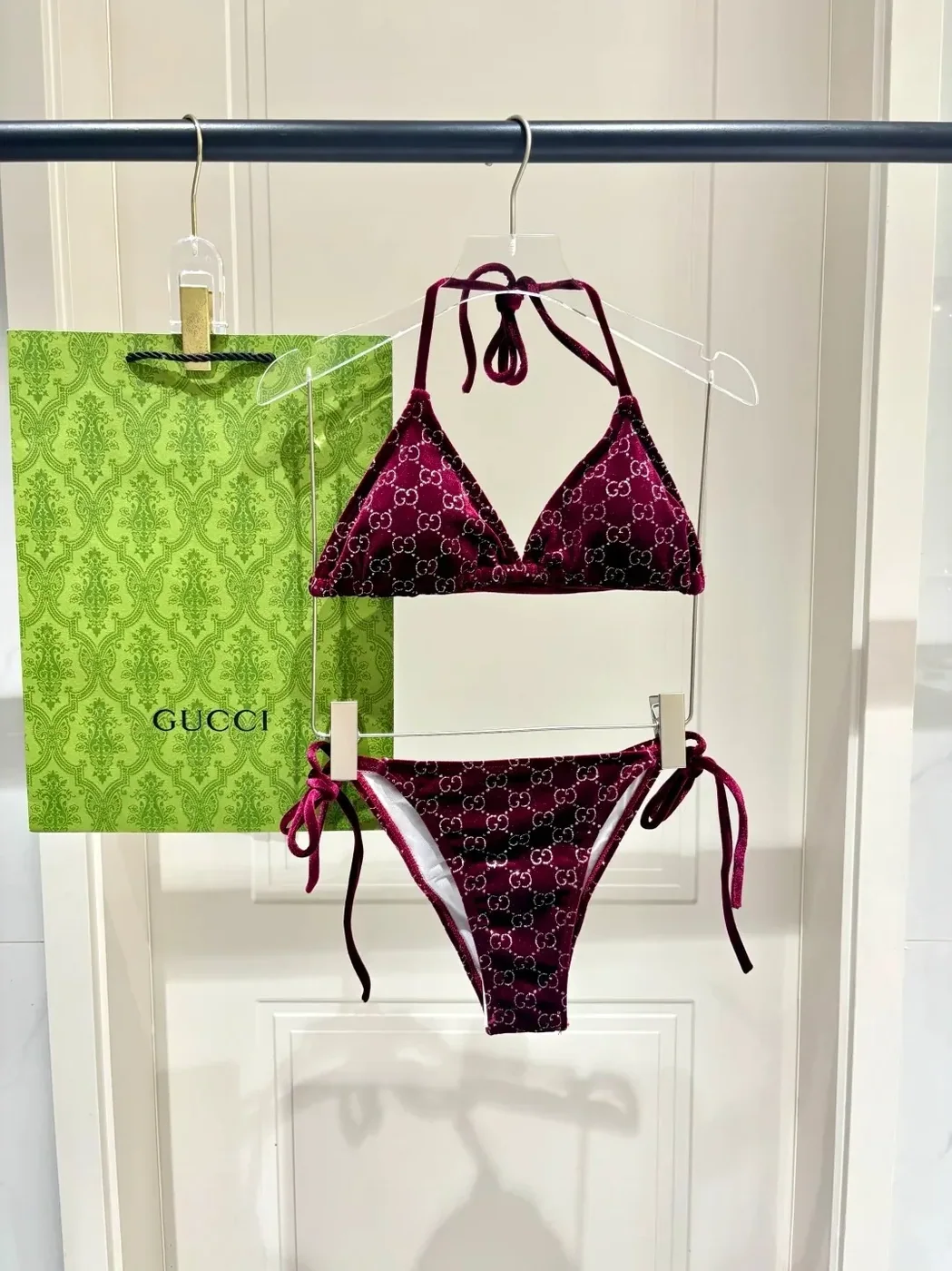 Gucci GG Sparkle Bikini Burgundy Gucci GG Sparkle Bikini Burgundy