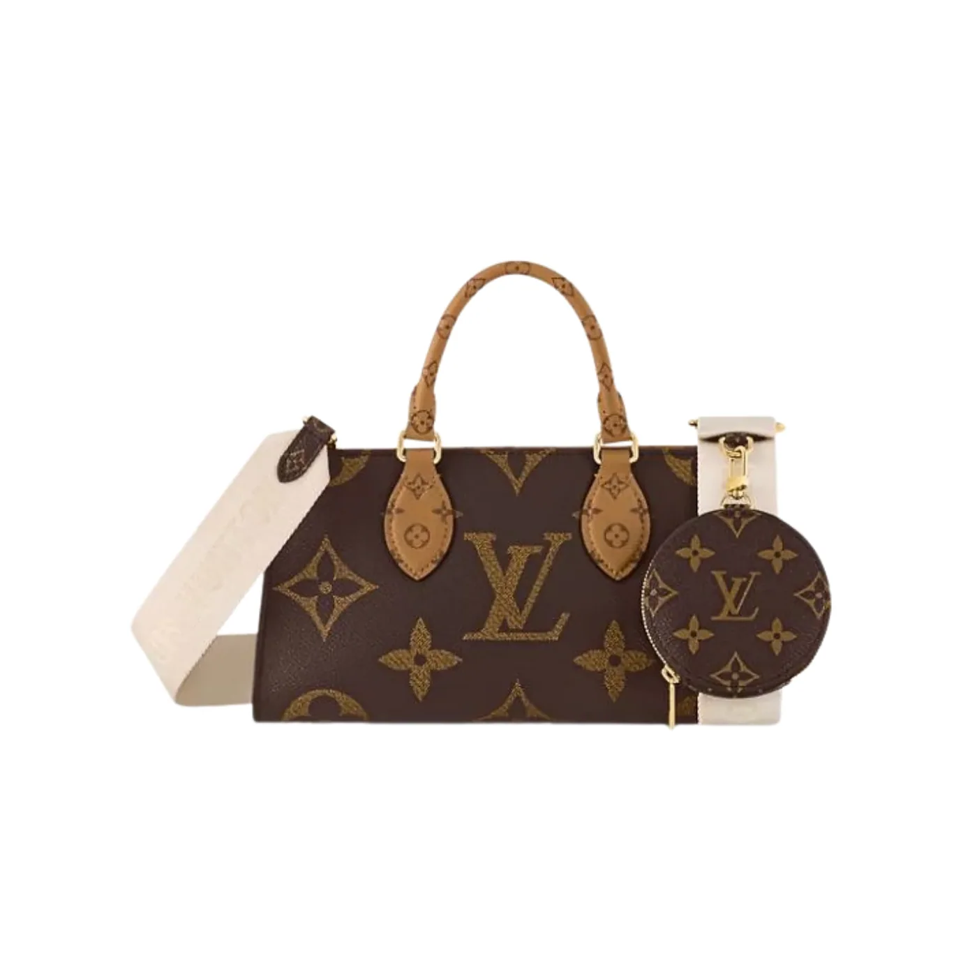 Louis Vuitton OnTheGo East West Tote Bag in Brown Gold Hardware