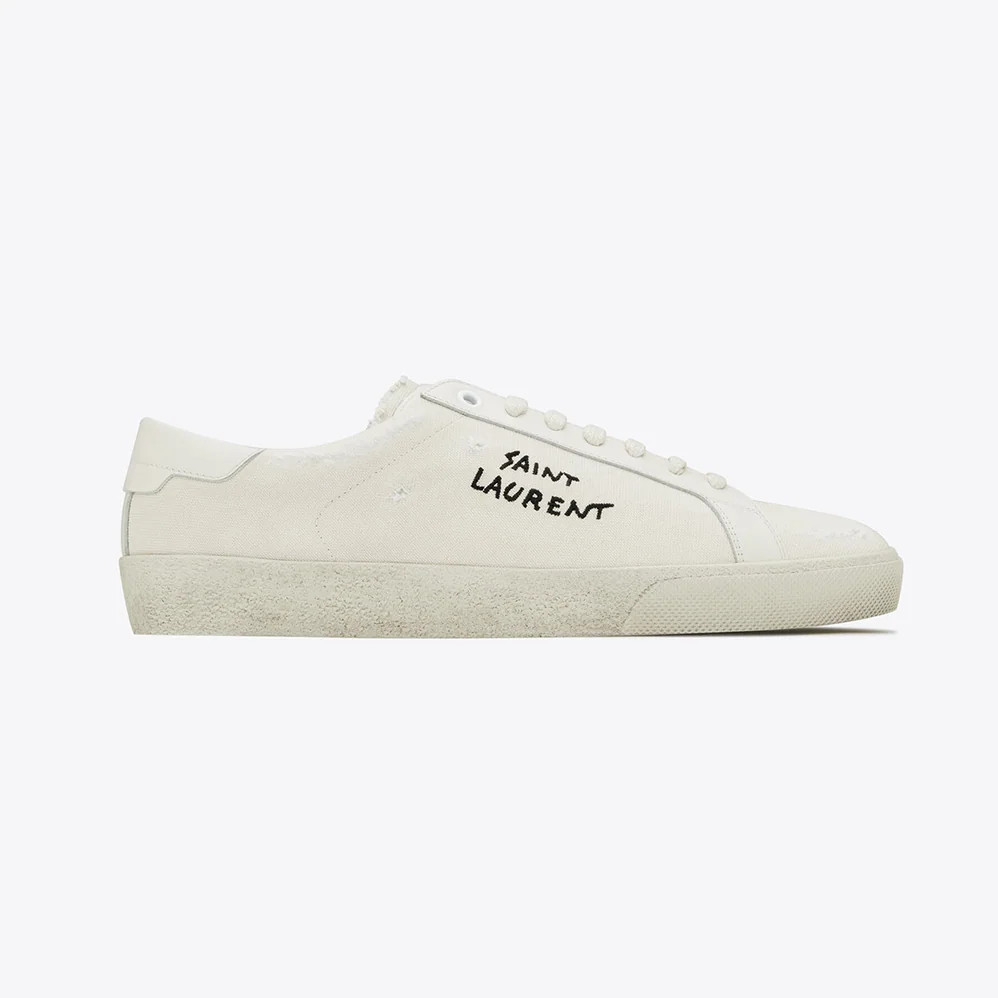 Saint Laurent YSL Court Classic SL/06 Sneakers Embroidered with Saint Laurent for Women Saint Laurent YSL Court Classic SL/06 Sneakers Embroidered with Saint Laurent for Women