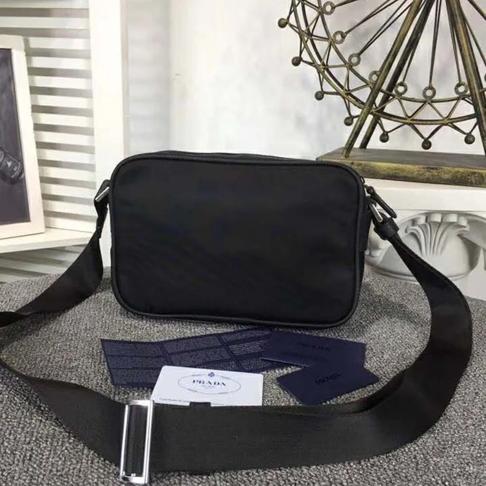 Prada Nylon Shoulder Bag for Men in Black Prada Nylon Shoulder Bag for Men in Black