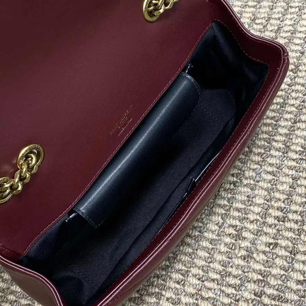Saint Laurent YSL Loulou Small in Matelasse Lambskin for Women in Bordeaux