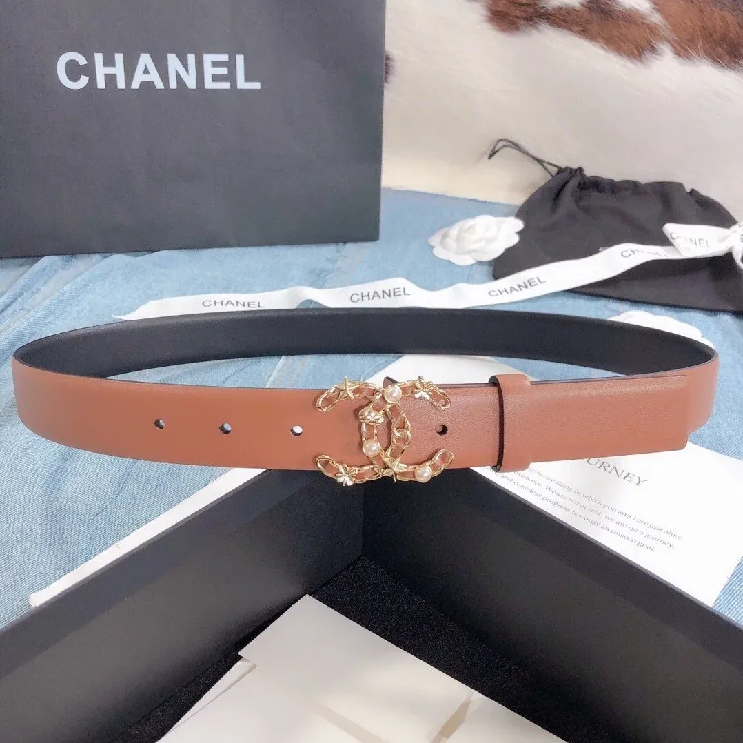 Chanel Belt With Double C Buckle Light Orange Gold Toned Hardware for Women Chanel Belt With Double C Buckle Light Orange Gold Toned Hardware for Women