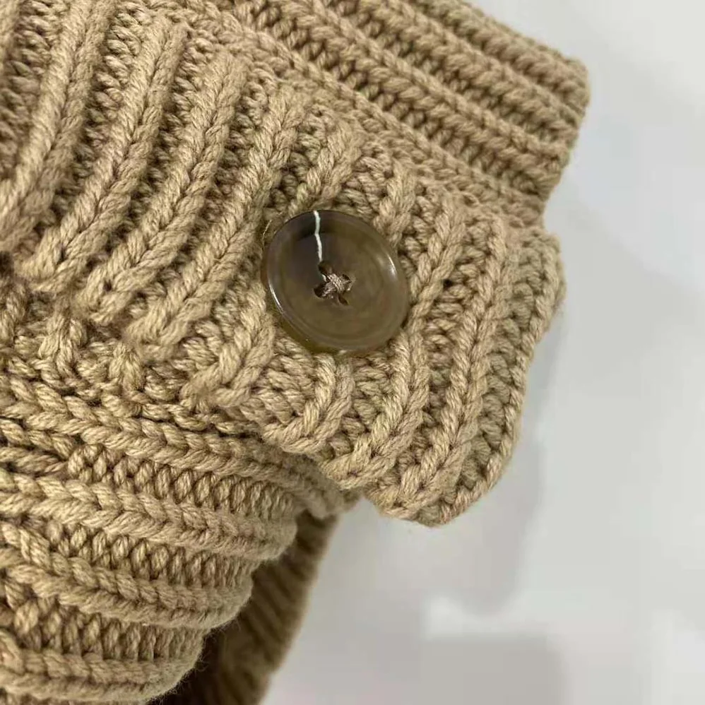 Prada Camel Hair Cardigan with Knit Triangle Logo for Women Prada Camel Hair Cardigan with Knit Triangle Logo for Women