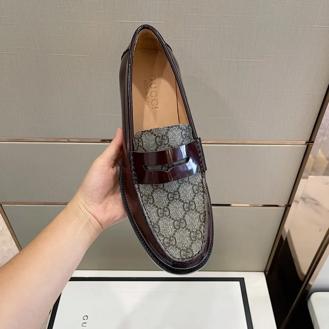 Gucci GG Loafers Horsebit Brown And Beige for Men Gucci GG Loafers Horsebit Brown And Beige for Men