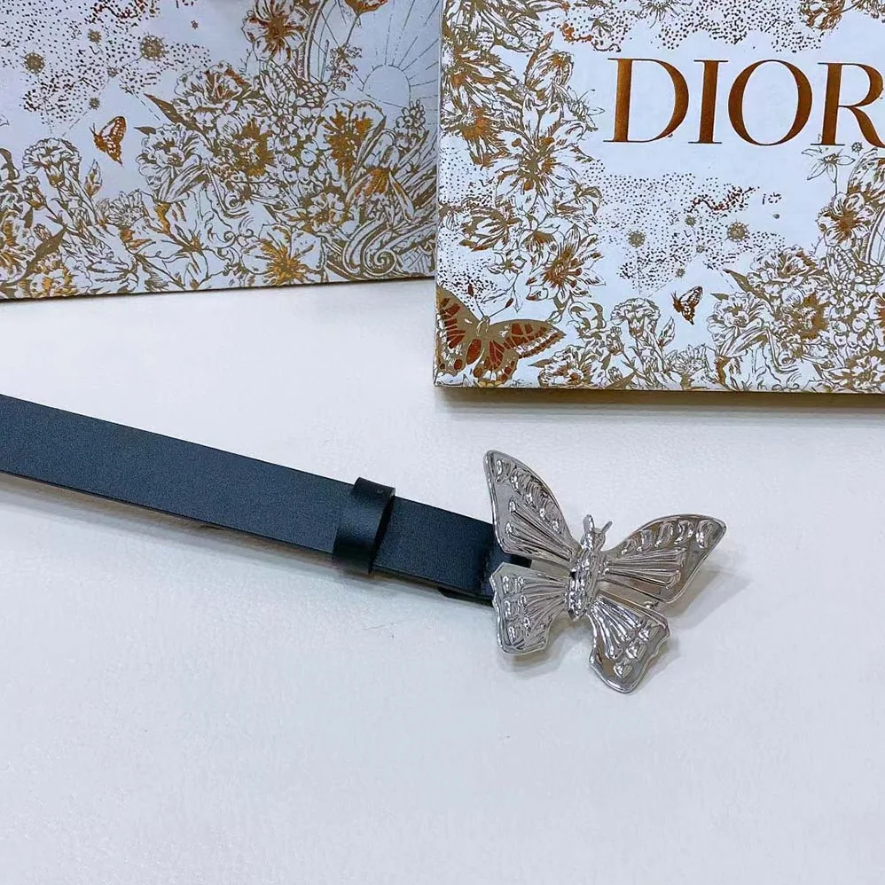 Dior Métamorphose Belt Black Ultrasmooth Calfskin 20 MM for Women in Silver