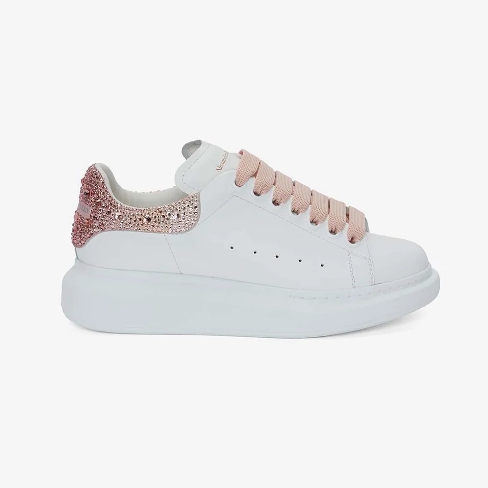 Alexander Mcqueen Oversized Sneaker in Calf Leather for Women in Pink Alexander Mcqueen Oversized Sneaker in Calf Leather for Women in Pink