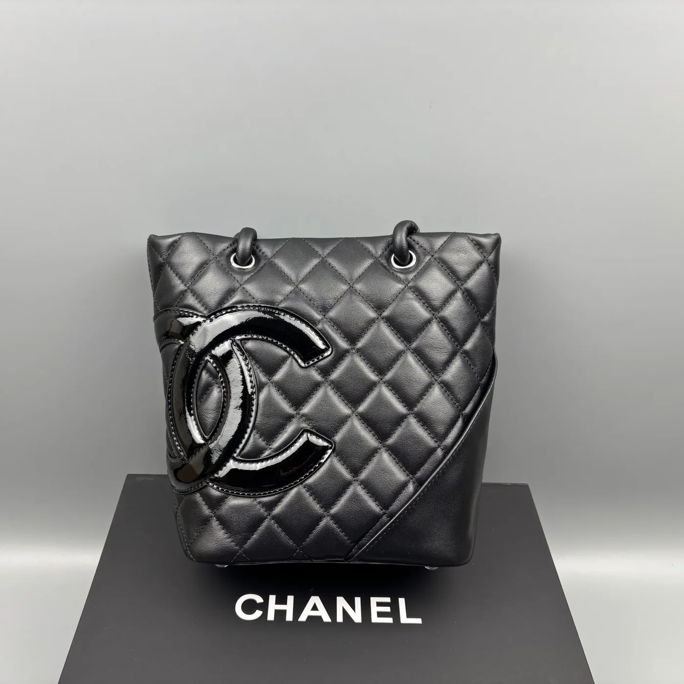 Chanel Cambon Ligne Small Bucket Bag in Black Silver Hardware