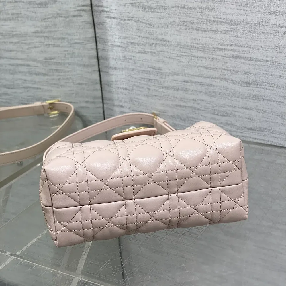 Dior Jolie Top Handle Mini Bag Powder Pink Cannage Lambskin for Women Dior Jolie Top Handle Mini Bag Powder Pink Cannage Lambskin for Women