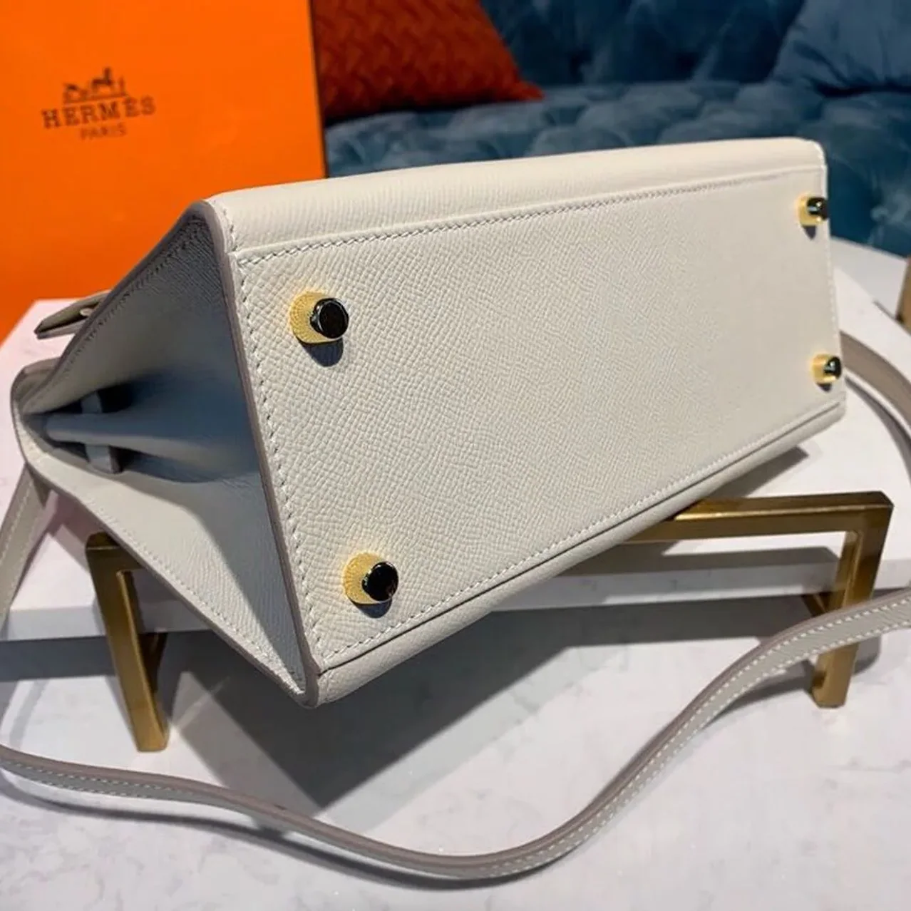 Hermes Kelly Craie Gold Toned Hardware /