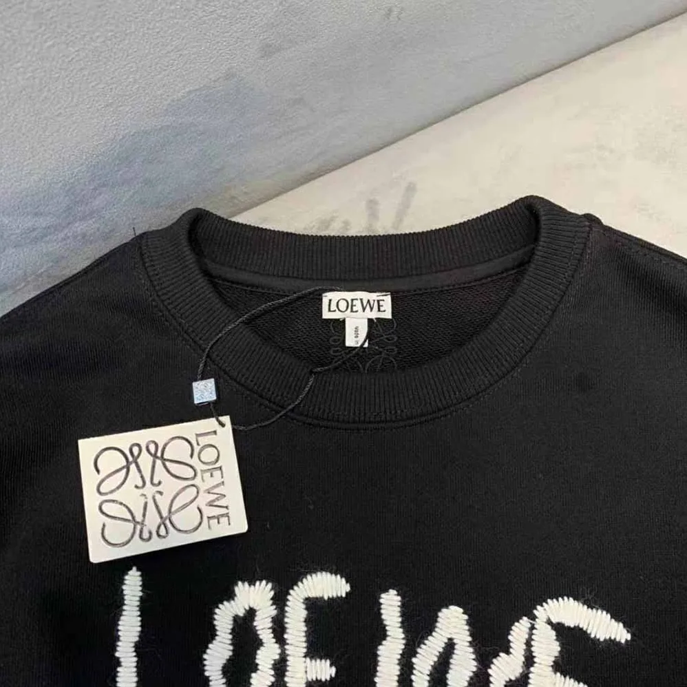 Loewe Embroidered Sweatshirt in Cotton for Women in Black