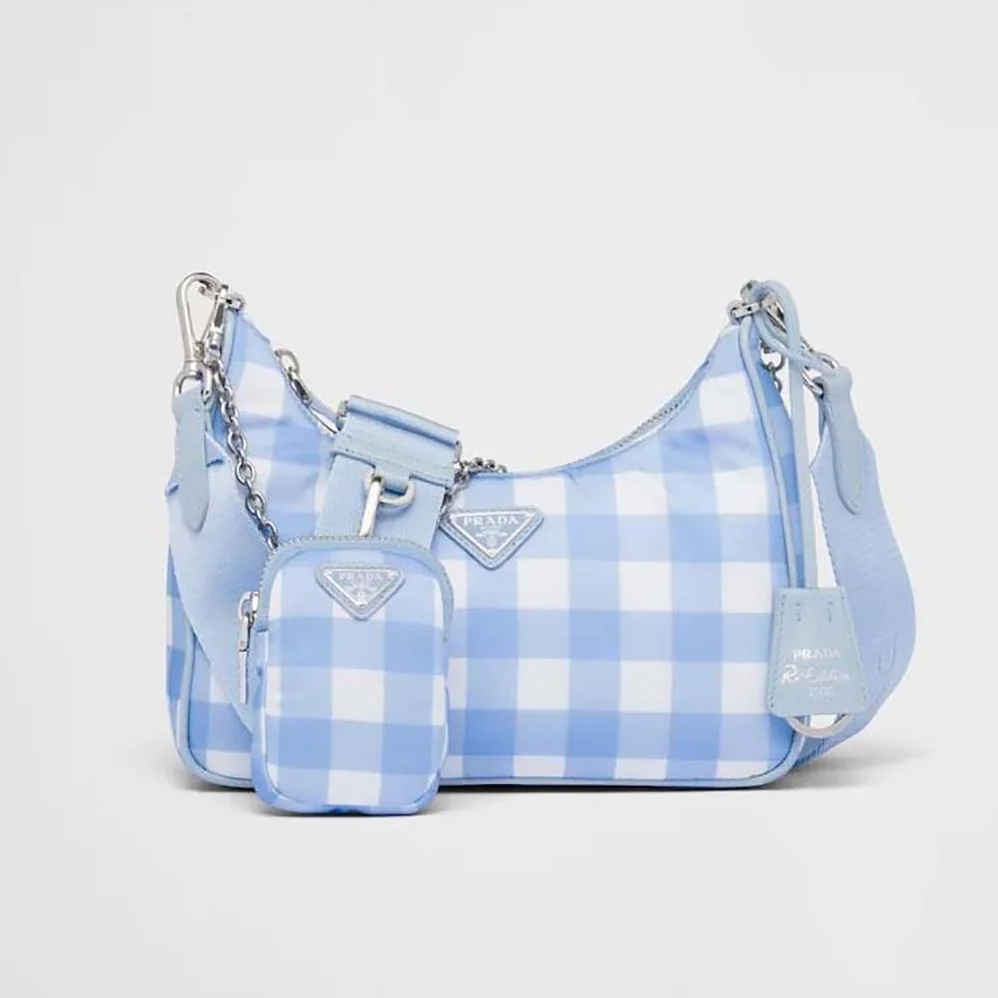 Prada Re-Edition 2005 Printed Re-Nylon Bag for Women in Blue
