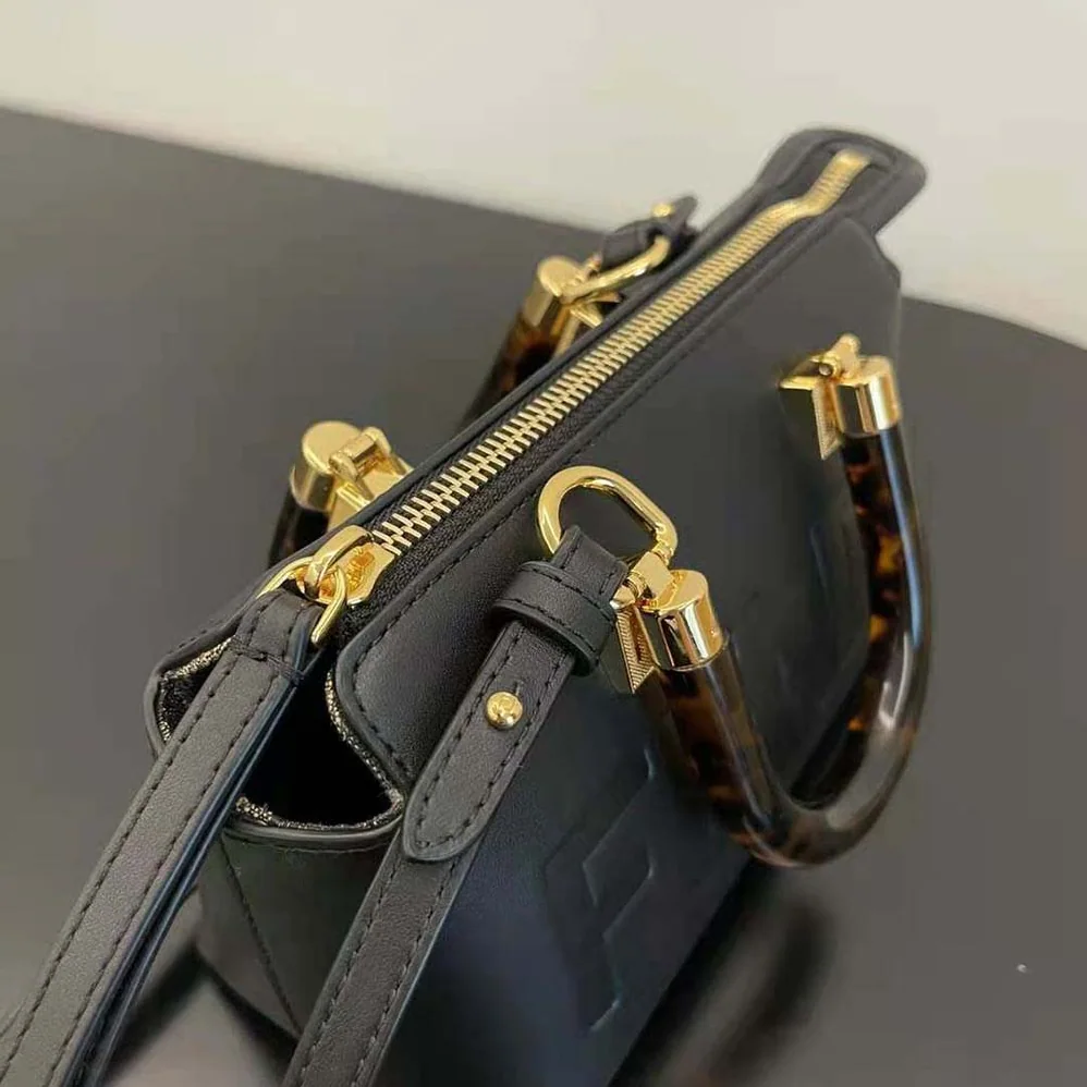 Fendi By The Way Mini Small Black Leather Boston Bag for Women