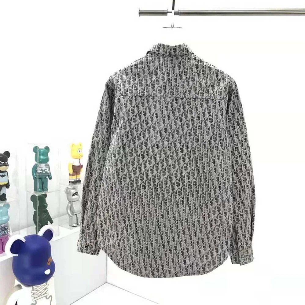 Dior Dior Oblique Overshirt Black and White Cotton Denim for Men