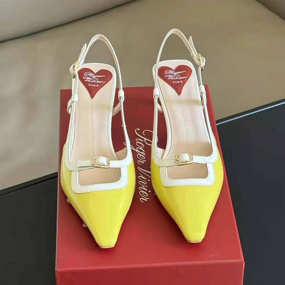 Roger Vivier Viv' Canard Slingback Pumps in Patent Leather for Women in Yellow