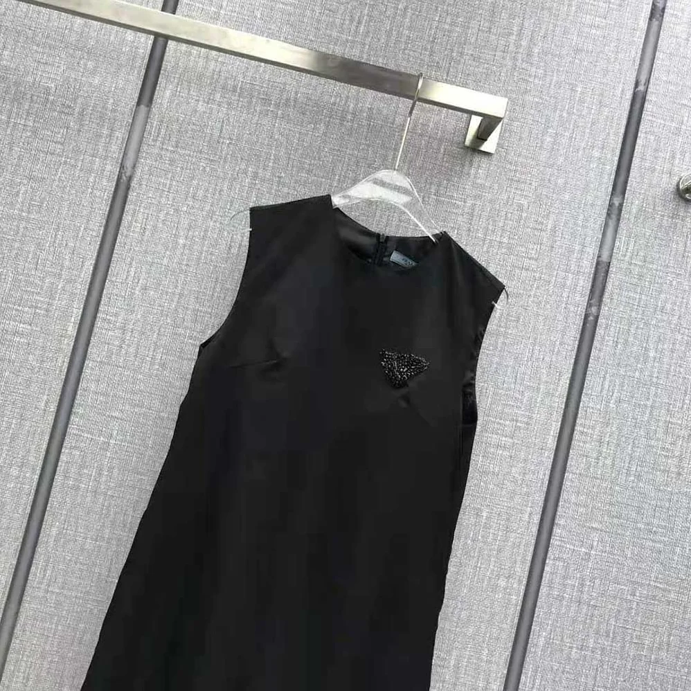 Prada Sleeveless Round-neck Re-Nylon Mini-Dress for Women in Black