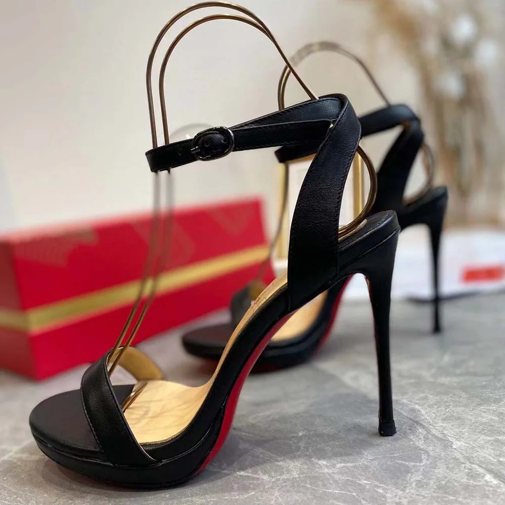 Christian Louboutin Loubi Queen 120 mm Sandals Nappa leather for Women in Black