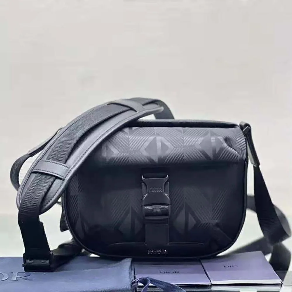 Dior Explorer Pouch with Strap Black CD Diamond Mirage Ski Capsule Nylon for Men
