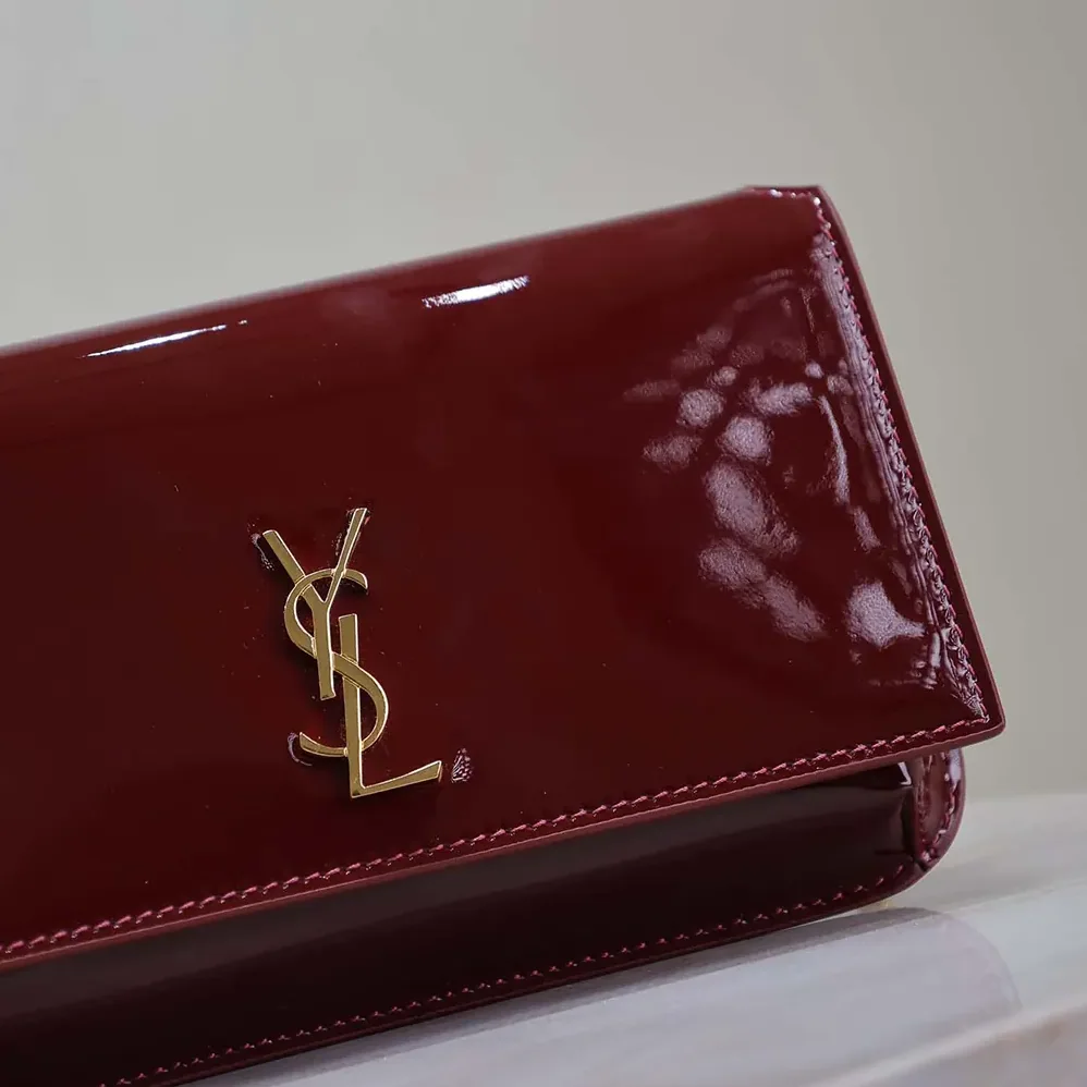 Saint Laurent YSL Cassandre Phone Holder in Patent Leather for Women
