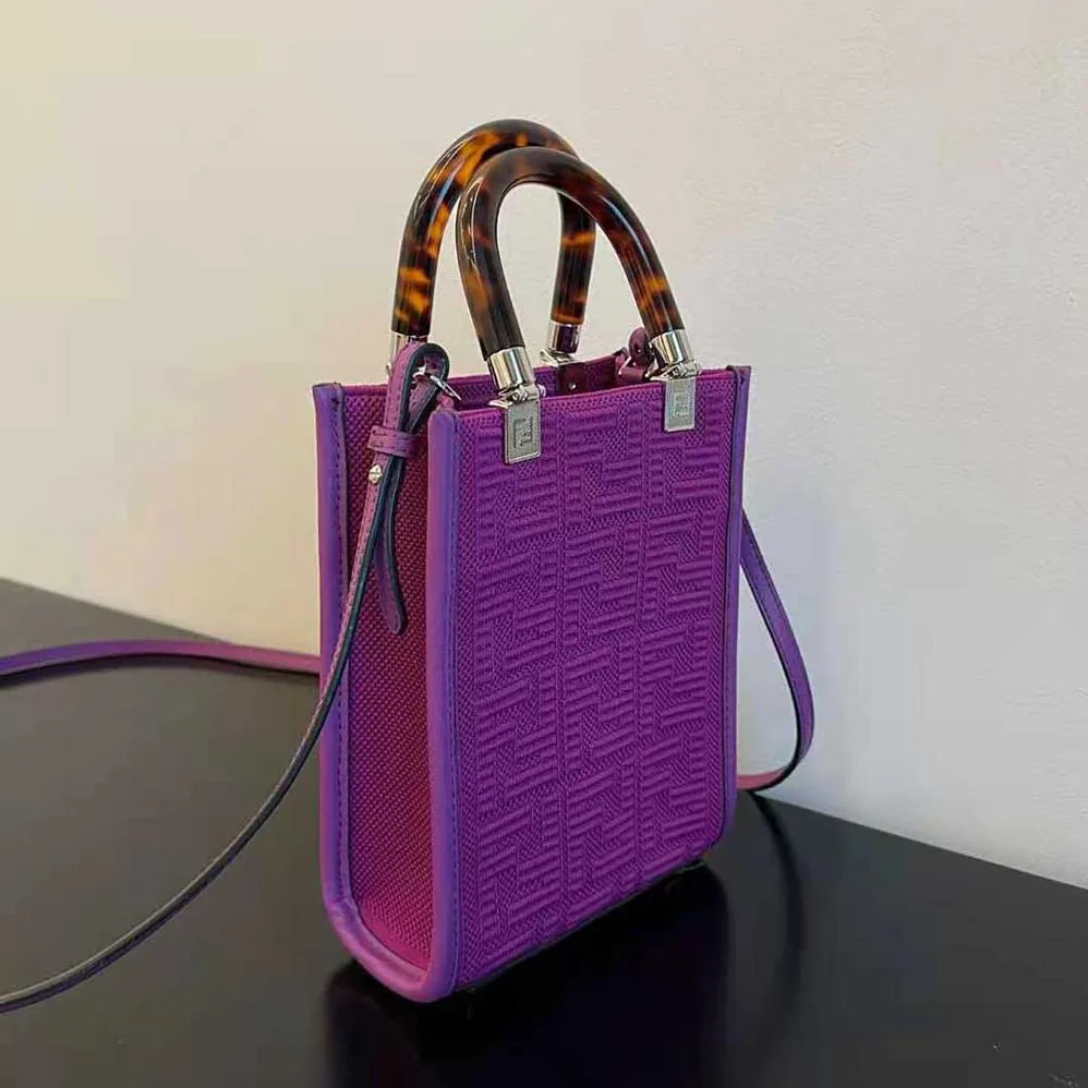 Fendi Mini Sunshine Shopper Purple FF Fabric Mini for Women in Bag Fendi Mini Sunshine Shopper Purple FF Fabric Mini for Women in Bag
