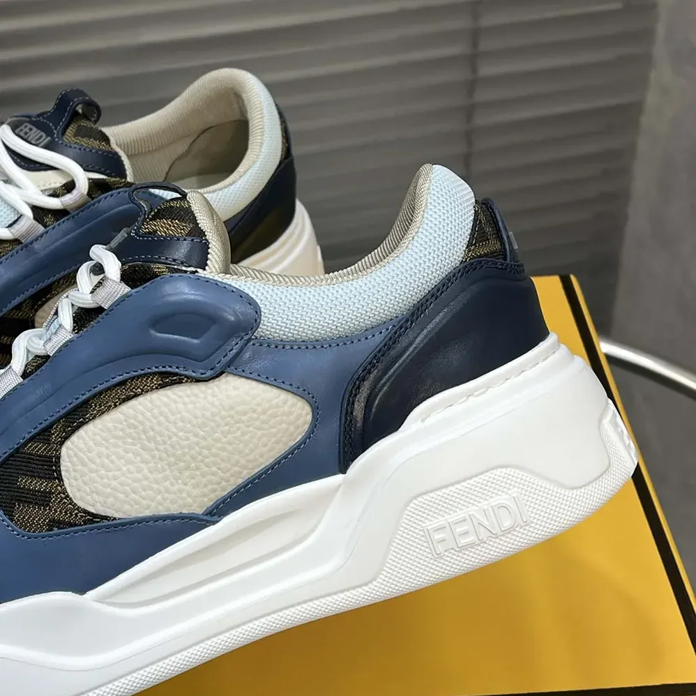 Fendi Force Sneakers White Light Blue and Blue Leather Low for Unisex in tops Fendi Force Sneakers White Light Blue and Blue Leather Low for Unisex in tops