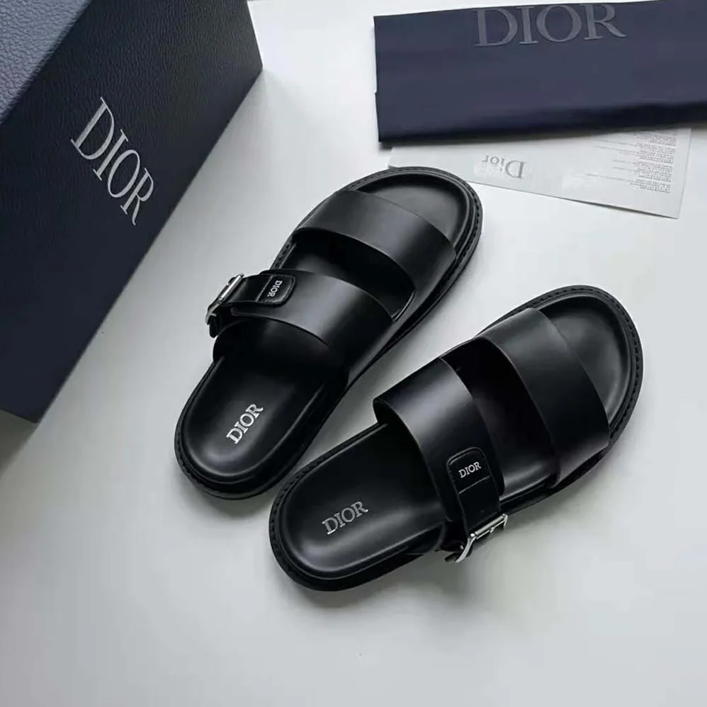 Dior Aqua Sandal Black Smooth Calfskin for Men Dior Aqua Sandal Black Smooth Calfskin for Men