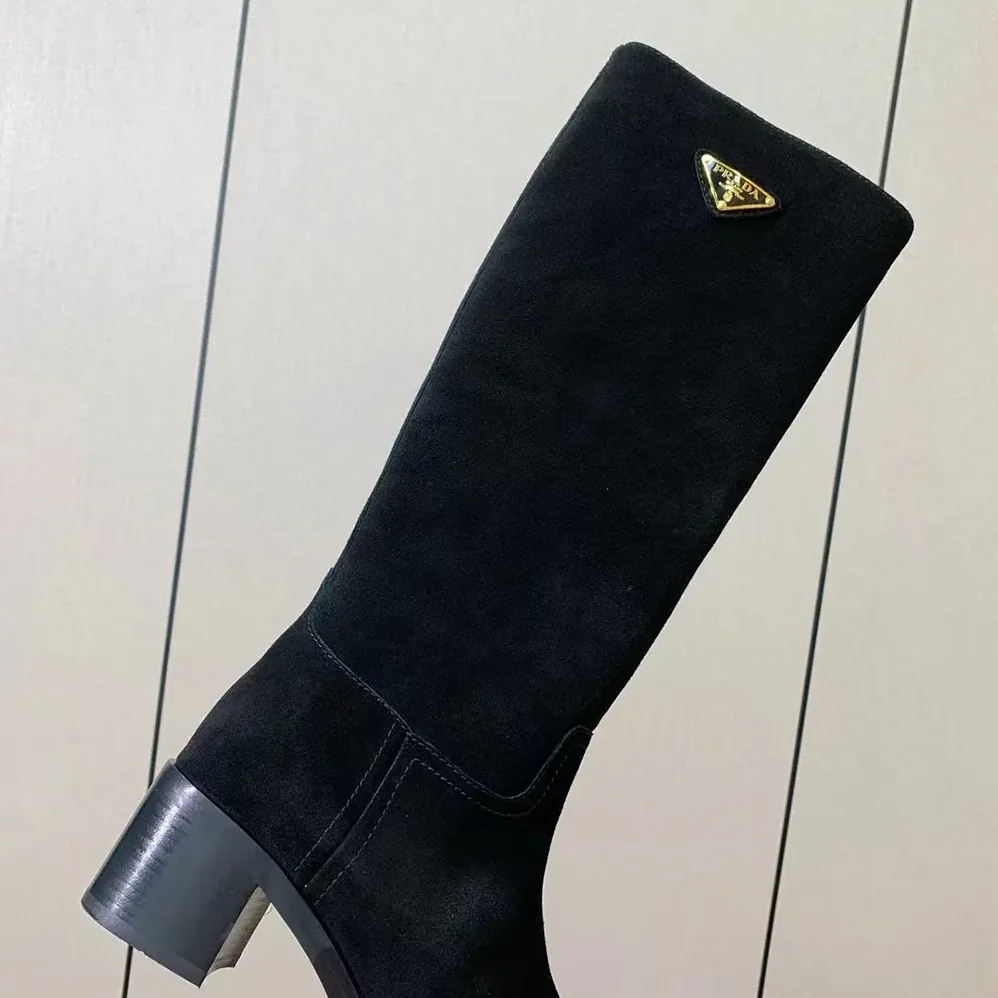 Prada Suede Boots for Women in Black Prada Suede Boots for Women in Black