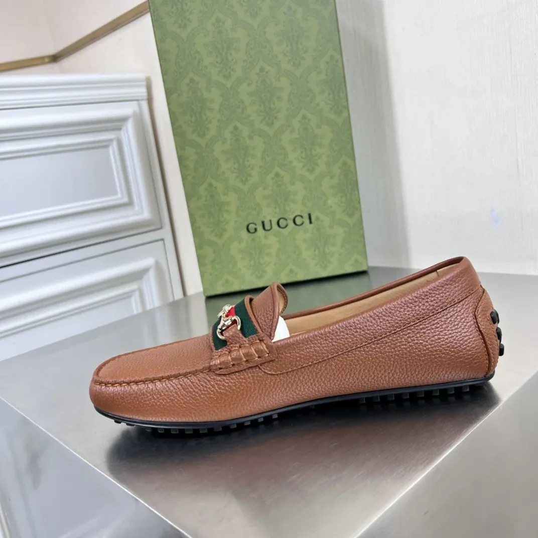 Gucci Loafers With Web Details Brown for Men Gucci Loafers With Web Details Brown for Men