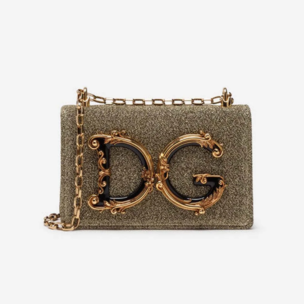 Dolce Gabbana D&G DG Girls Cross-Body Bag Soft Lurex for Women in Gold Dolce Gabbana D&G DG Girls Cross-Body Bag Soft Lurex for Women in Gold