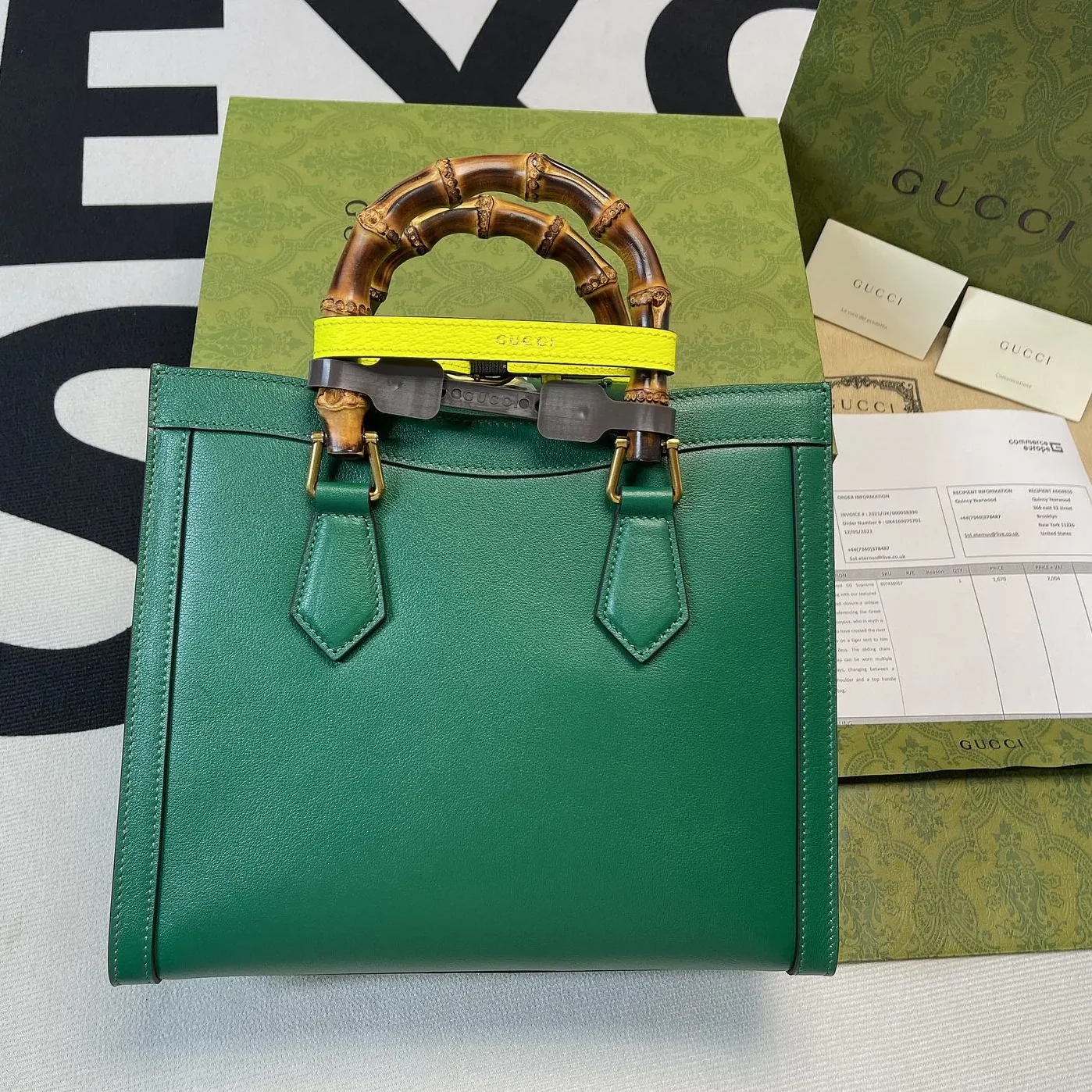 Gucci Diana Medium Tote Bag Green Gucci Diana Medium Tote Bag Green