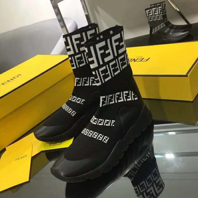 Fendi Shoes Black Tech Fabric High for Unisex in Tops Fendi Shoes Black Tech Fabric High for Unisex in Tops